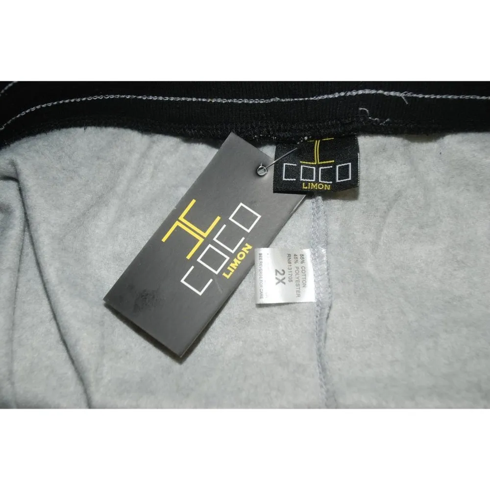 Coco Limon Ladies Pants Size 2X White & Black Cotton Side Zip Pockets - Image 8