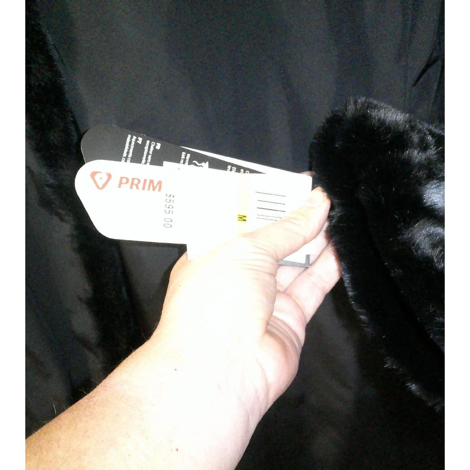 NWT $595 Jane Post M Womens Pile Lined Storm Coat Black Hood Faux Fur New Long Size M - Image 7