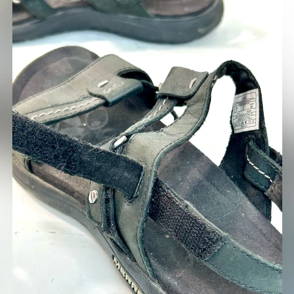 Merrell “Swivel” Black Leather Strappy Hiking Sandals size 7 - Image 6