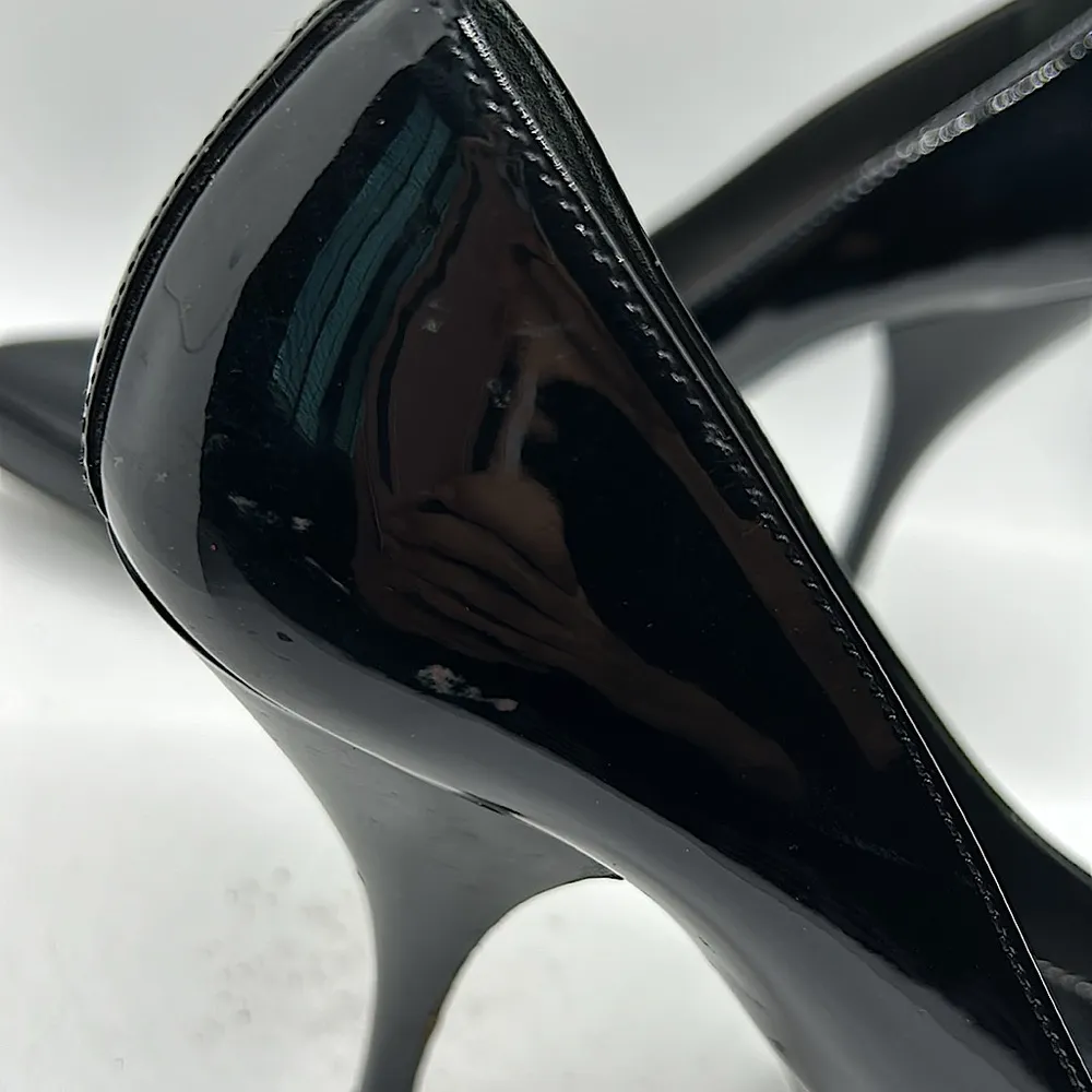 Prada Authenticated Black Patent Leather Stiletto Heel Shoes **Sz 38/US Size 8** - Image 13
