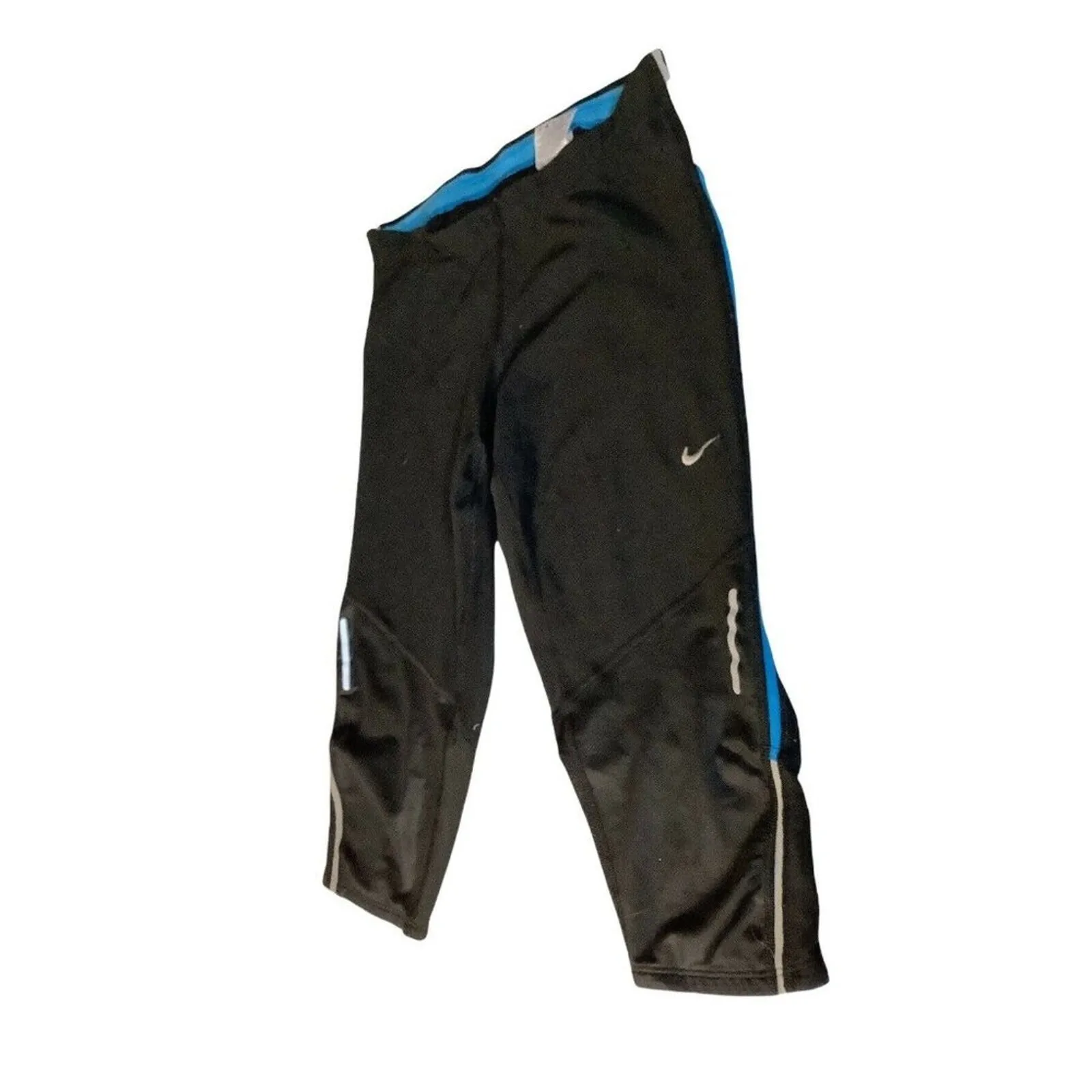 Nike Dri-Fit Black Blue Capri Leggings w/ Pocket Women’s Size S - Image 2