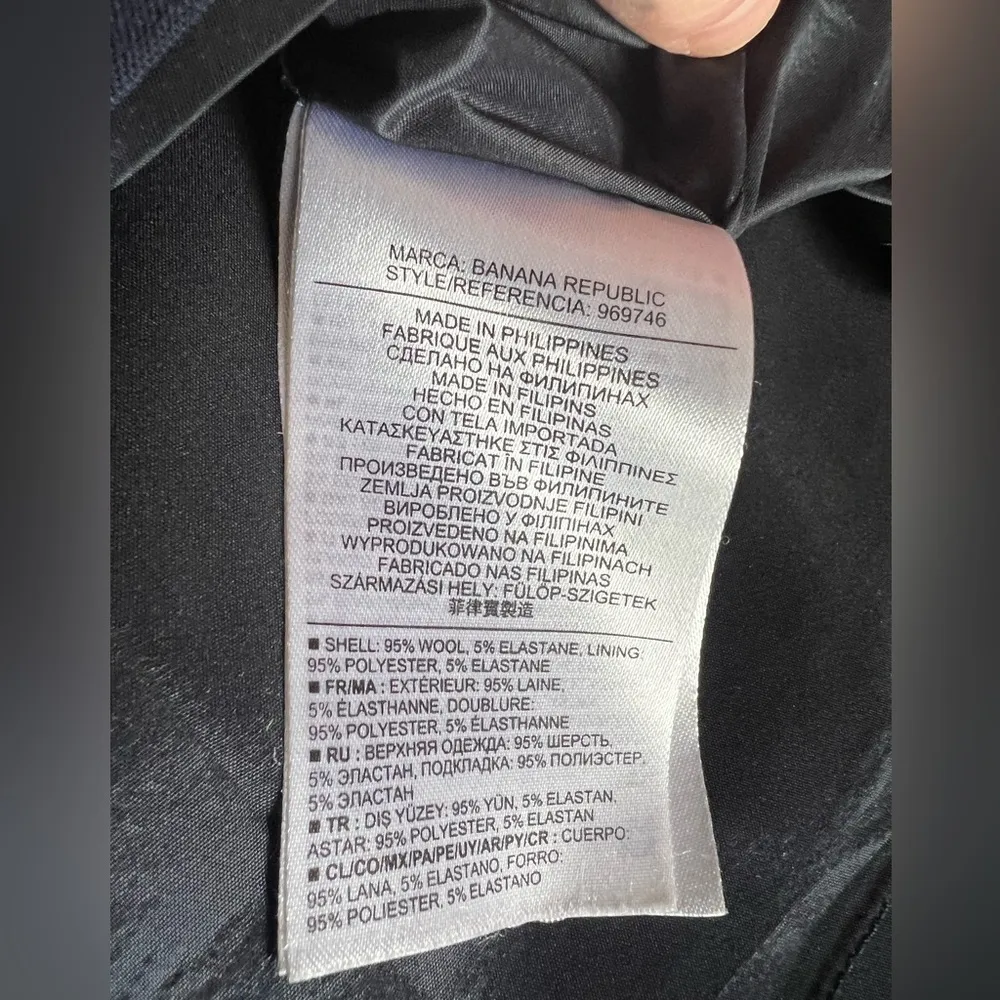 Banana‎ Republic Navy Blue Short Sleeve Sheath Dress Size 4 Wool Blend - Image 6