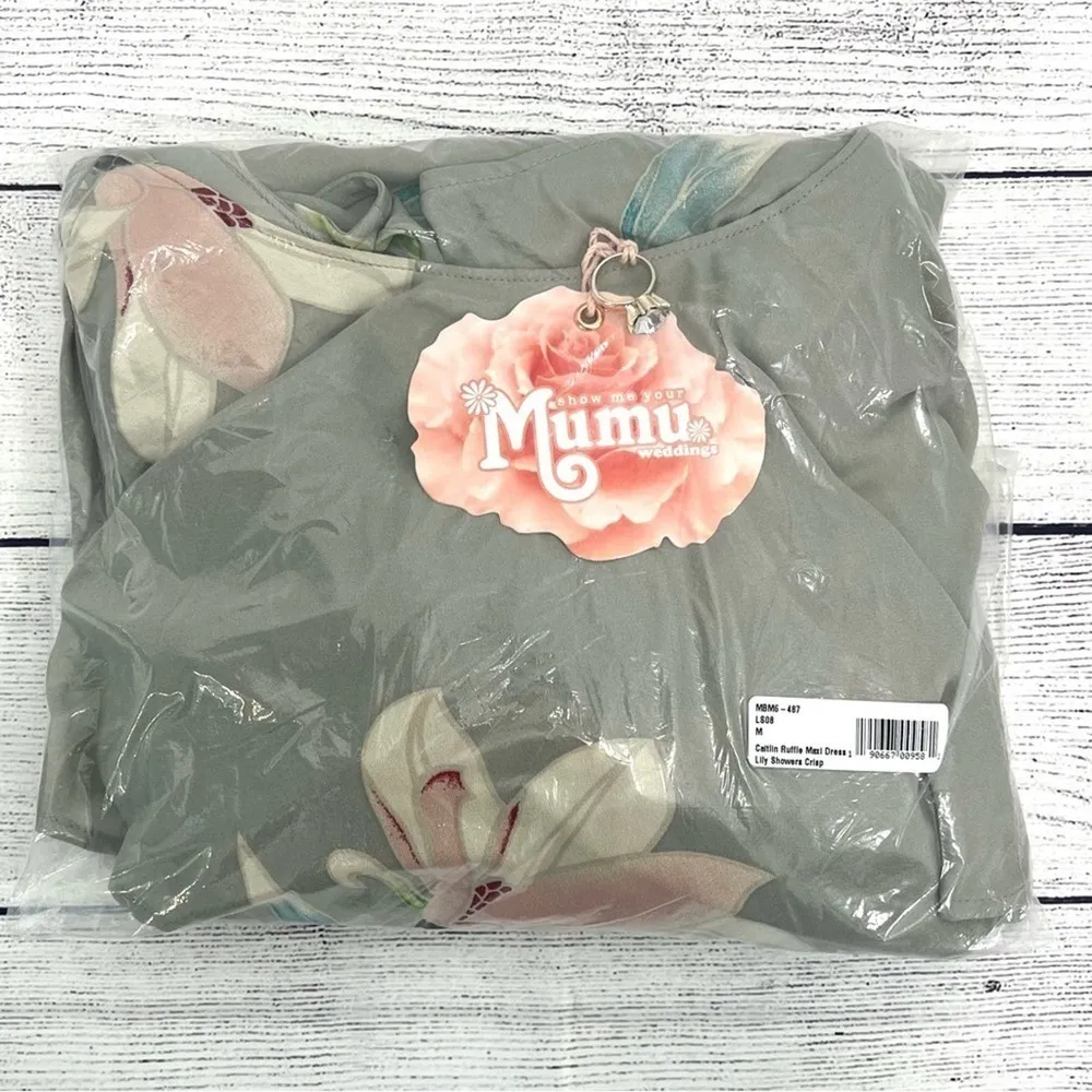 Show Me Your Mumu Caitlin Ruffle Maxi Dress Lily Showers Crisp Coastal Size M - Image 4