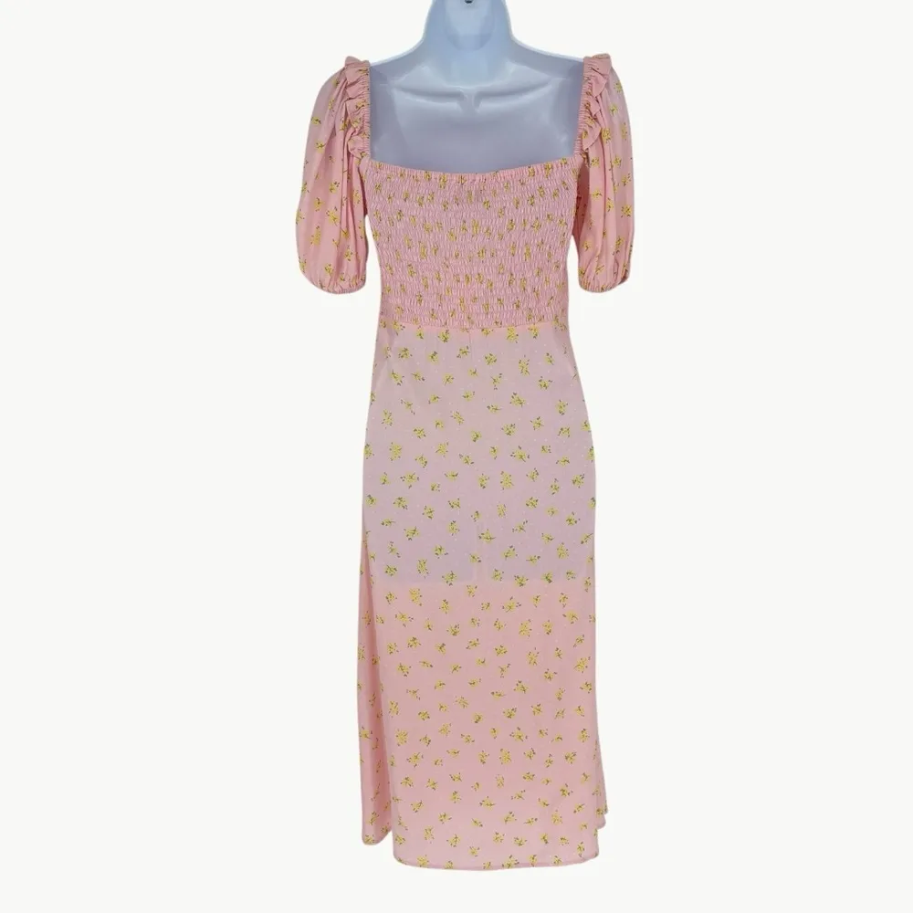 NWT Faithfull the Brand Juniper Luda Floral Midi Dress *FLAW | Sz 4 | Light Pink - Image 4