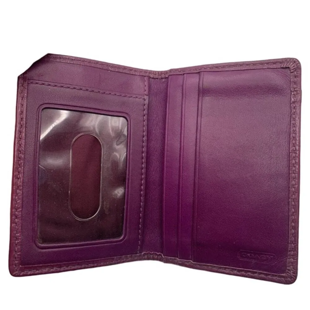 COACH Purple Signature Canvas Card Holder - Image 3