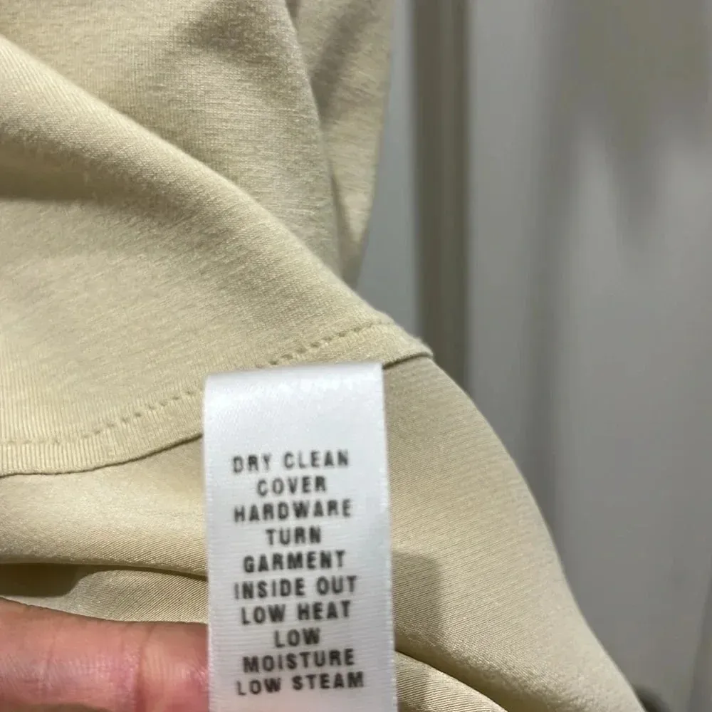 St. John Round-neck Nude Jersey Knit T-shirt with Silk Trim Sz Small P - Image 6