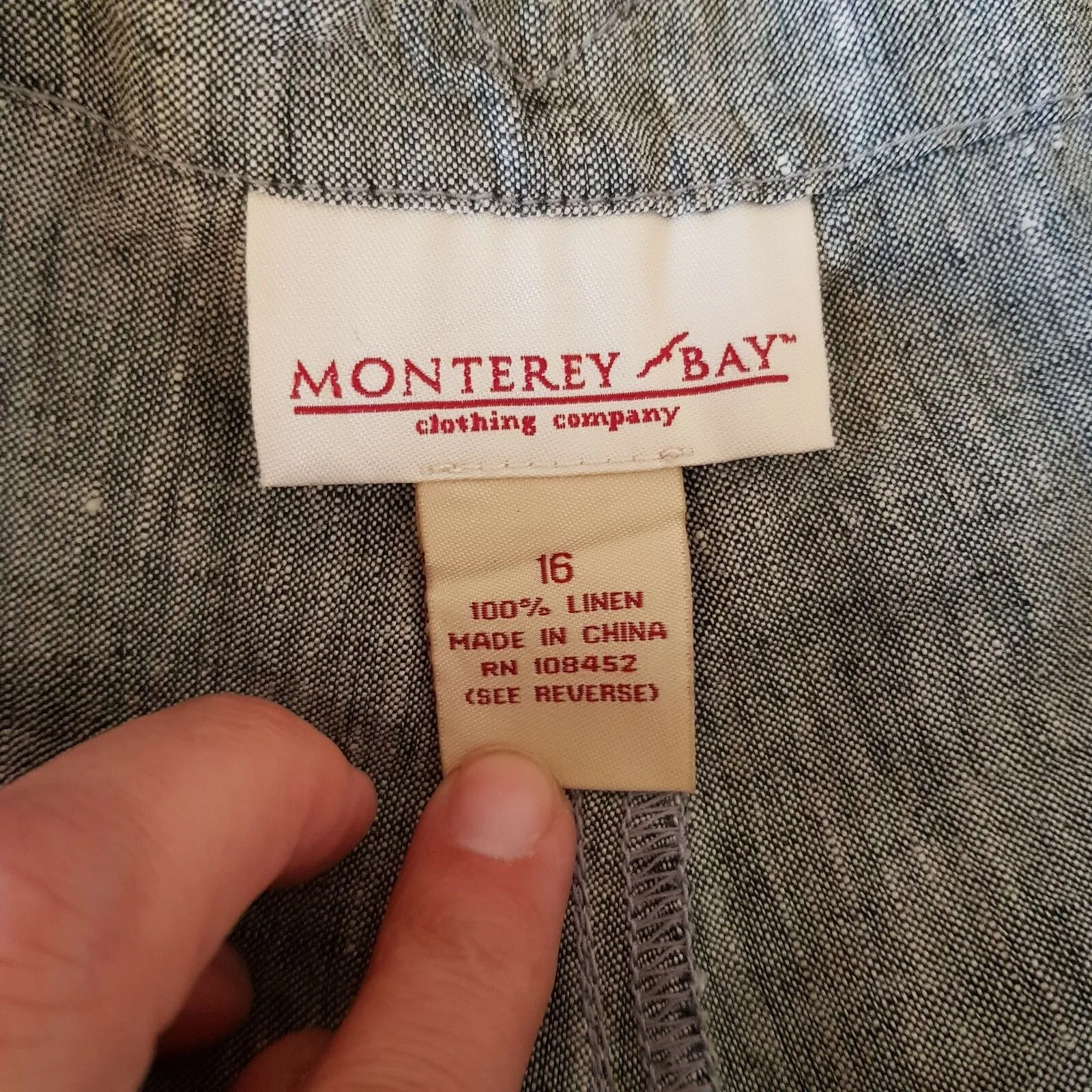 Monterey Bay Women’s Pants Plus Sz 16 High Waist 100% Linen Minimalist Office - Image 8