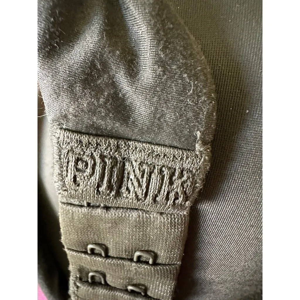 Victoria's Secret PINK Push-Up Bra 34D Army Green & Red Comfy Fit - Image 11