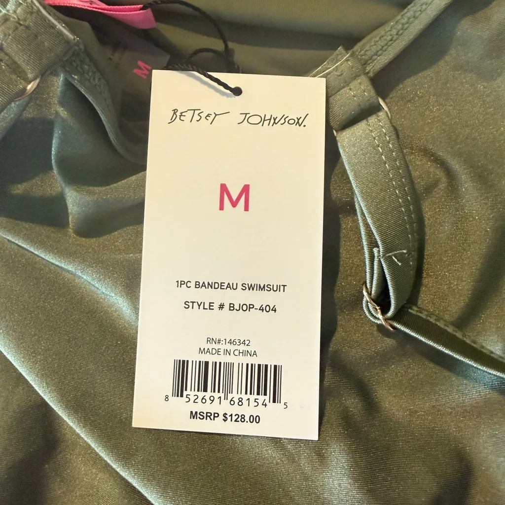 Betsy Johnson Olive Green  One Piece Swimsuit Size M NWT - Image 7