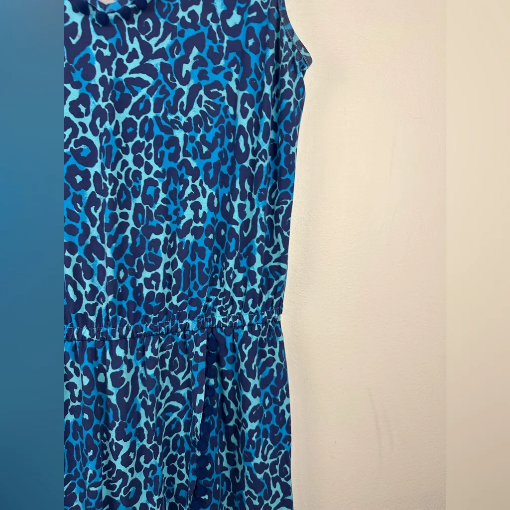 Lilly Pulitzer Navy Leopard Gigi Romper Beachy Vacation Size L - Image 6