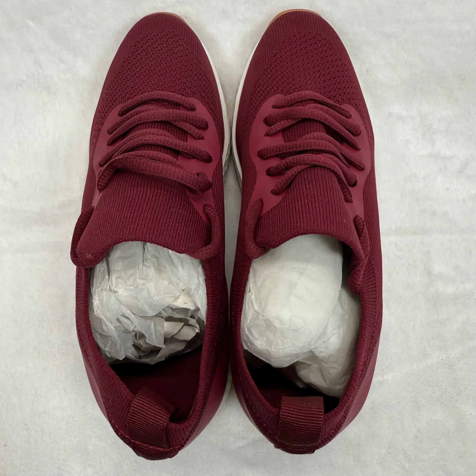 J/Slides‎ Urban Sport Sneakers Knit Maroon Lace Up Comfort Shoes Size 7 Red - Image 6