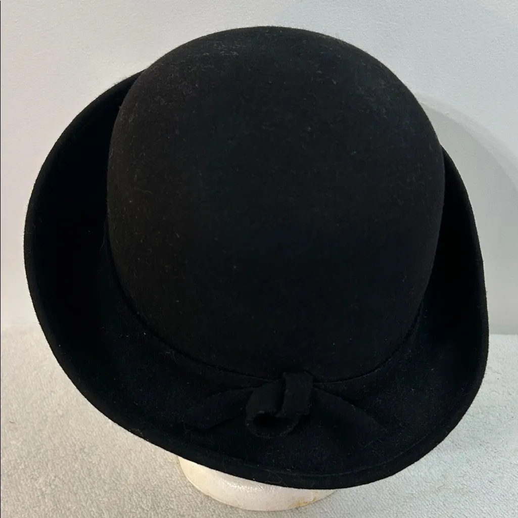 Amanda Smith Black Wool Bowler Hat – Made in Italy - Image 3