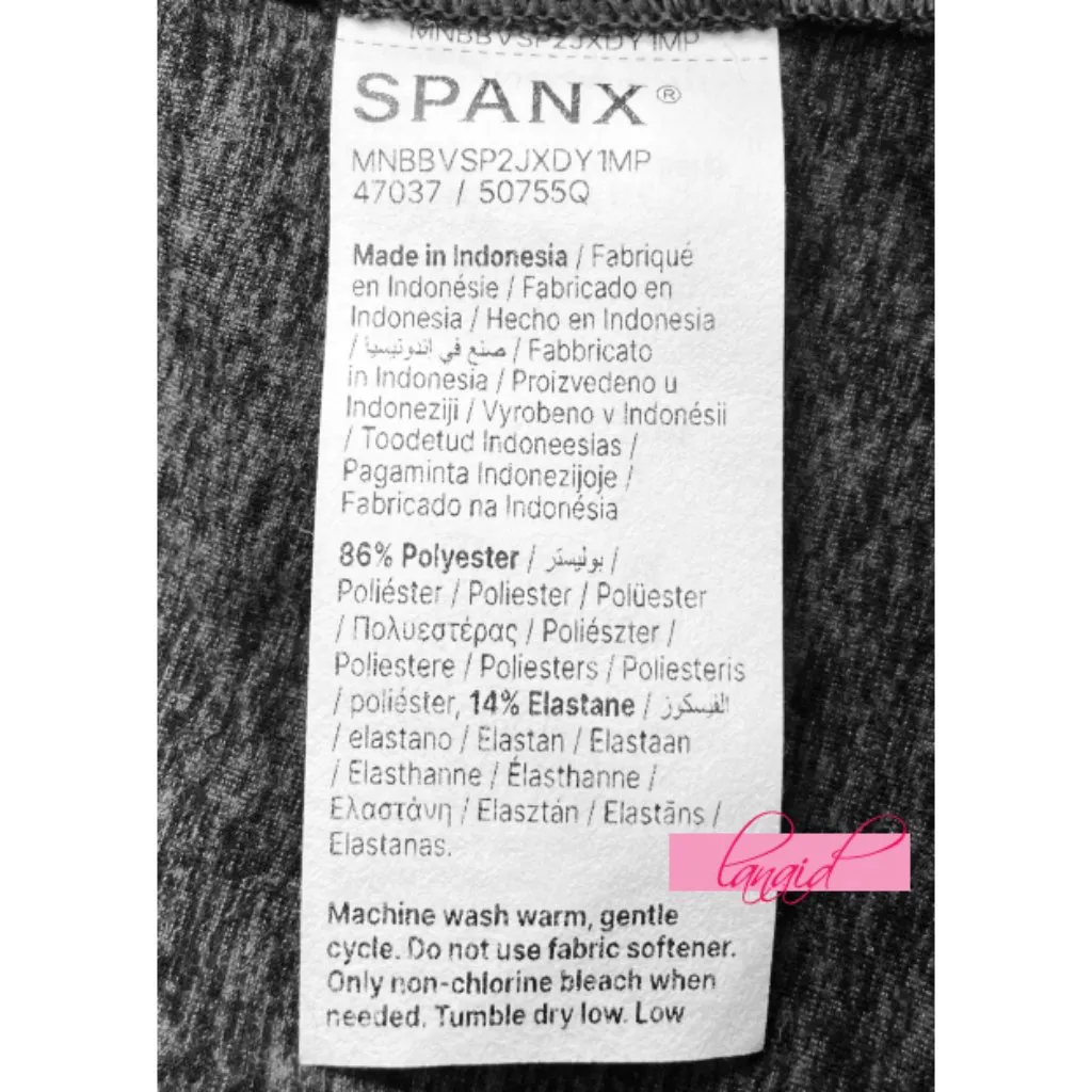 Spanx SkySoft Slim Joggers Very Black Dash Heather High-Rise Waist Sweats XSP - Image 10