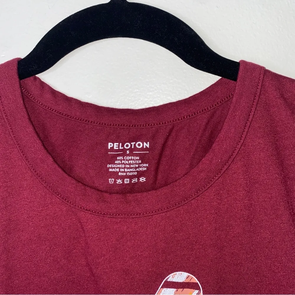 Peloton Studio Logo Dark Red Maroon Muscle Tank Top Sleeveless Tee T-Shirt Small - Image 7