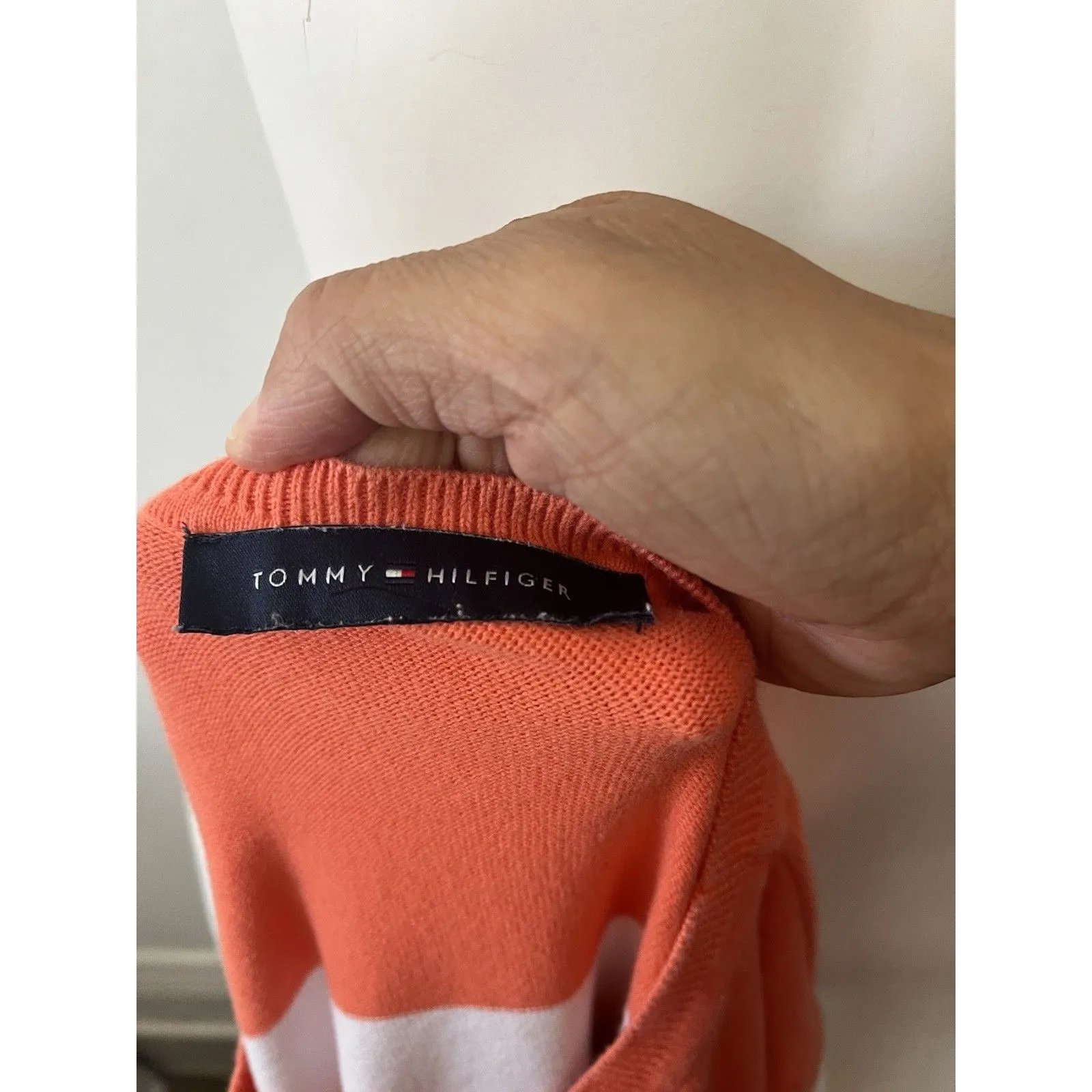 Tommy Hilfiger Crew Neck Sweater Womens Med Colorful Preppy Stripe Long Sleeve - Image 2