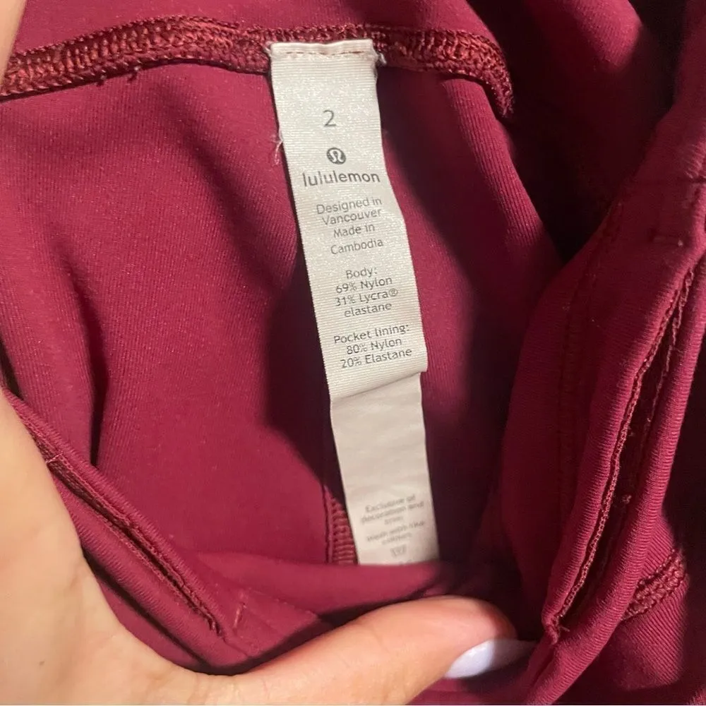 Lululemon  Speed Up Crop *21" Ruby Wine- Size 2 - Image 5