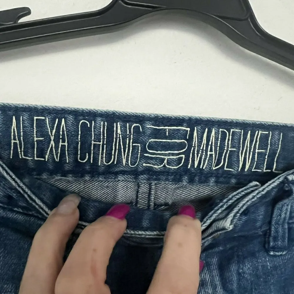 𝅺ALEXA Chung wide flare leg Jeans mid rise Size 24 blue - Image 9