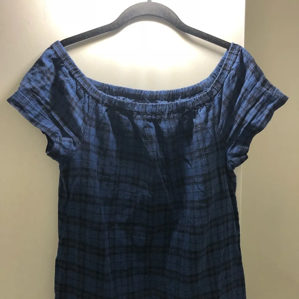 Madewell Plaid Off Shoulder Dress - Image 4