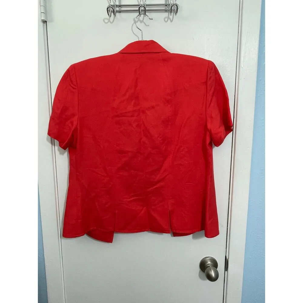 Vintage Jessica Howard 2 Piece Dress Set Size 10 Orange Linen Blend Summer NWT - Image 4