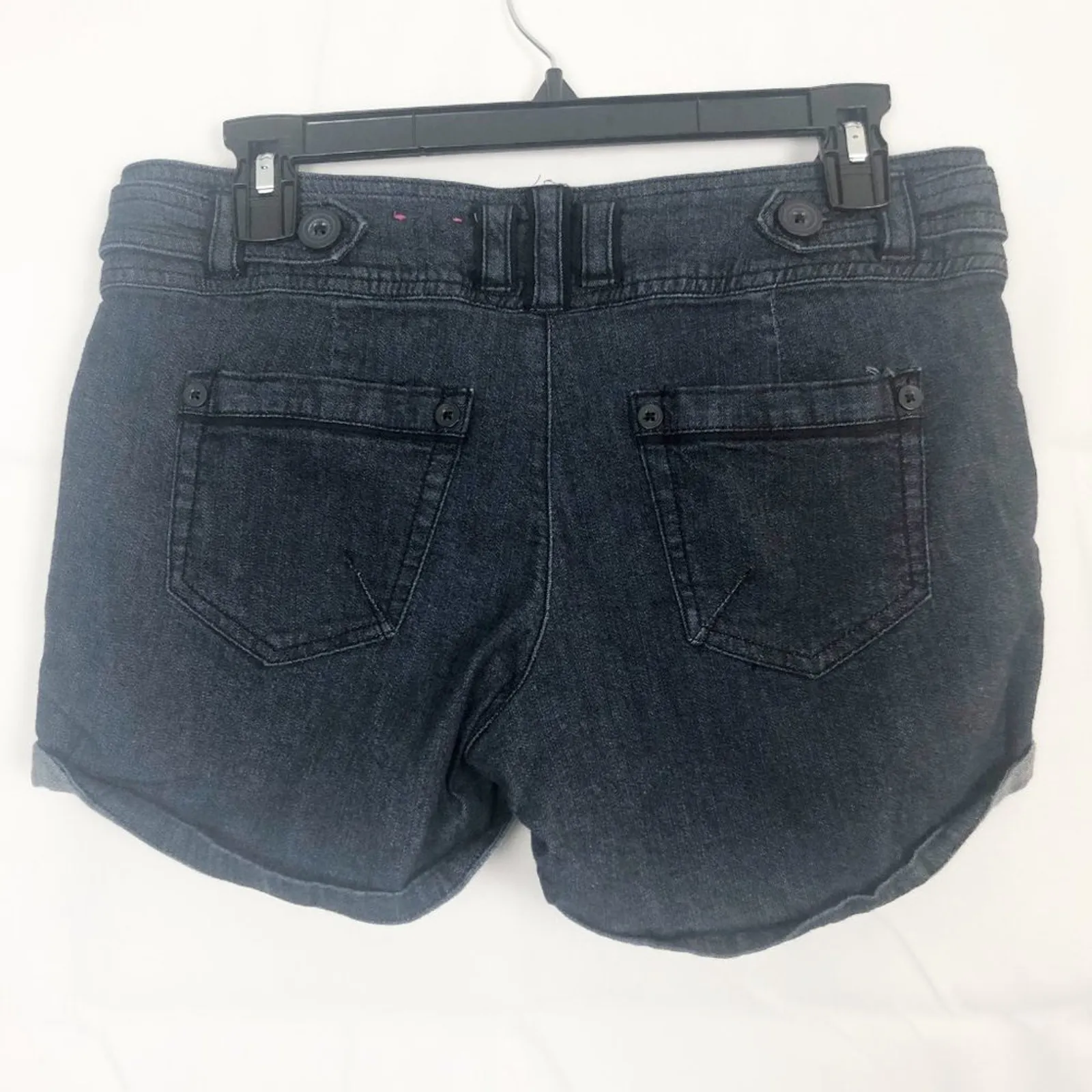 Candie's Mid Rise Cuffed Jean Shorts Dark Wash Size 5 - Image 6