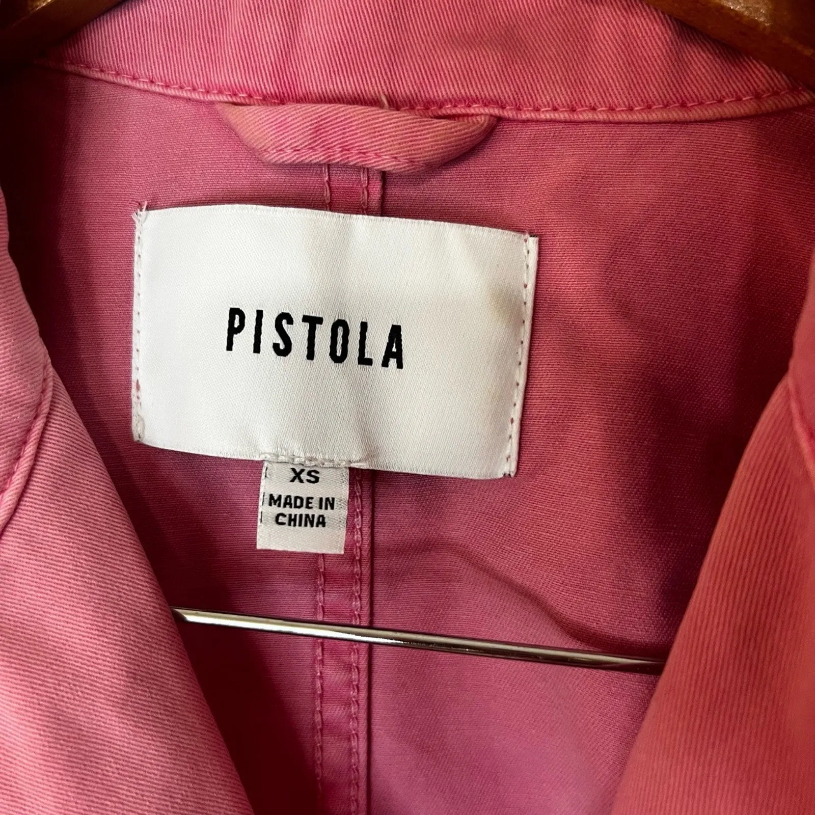 PISTOLA Grover Jumpsuit Womens XS Pink Flamingo Utility Cargo Tapered Leg Cotton - Image 5