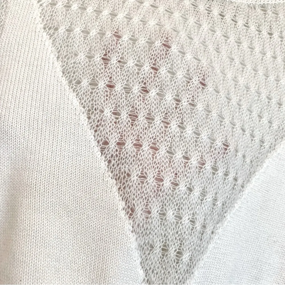 VTG White Nasty Gal Open-Knit Bustier Cropped Long Sleeve Sweater Top — RARE - Image 12