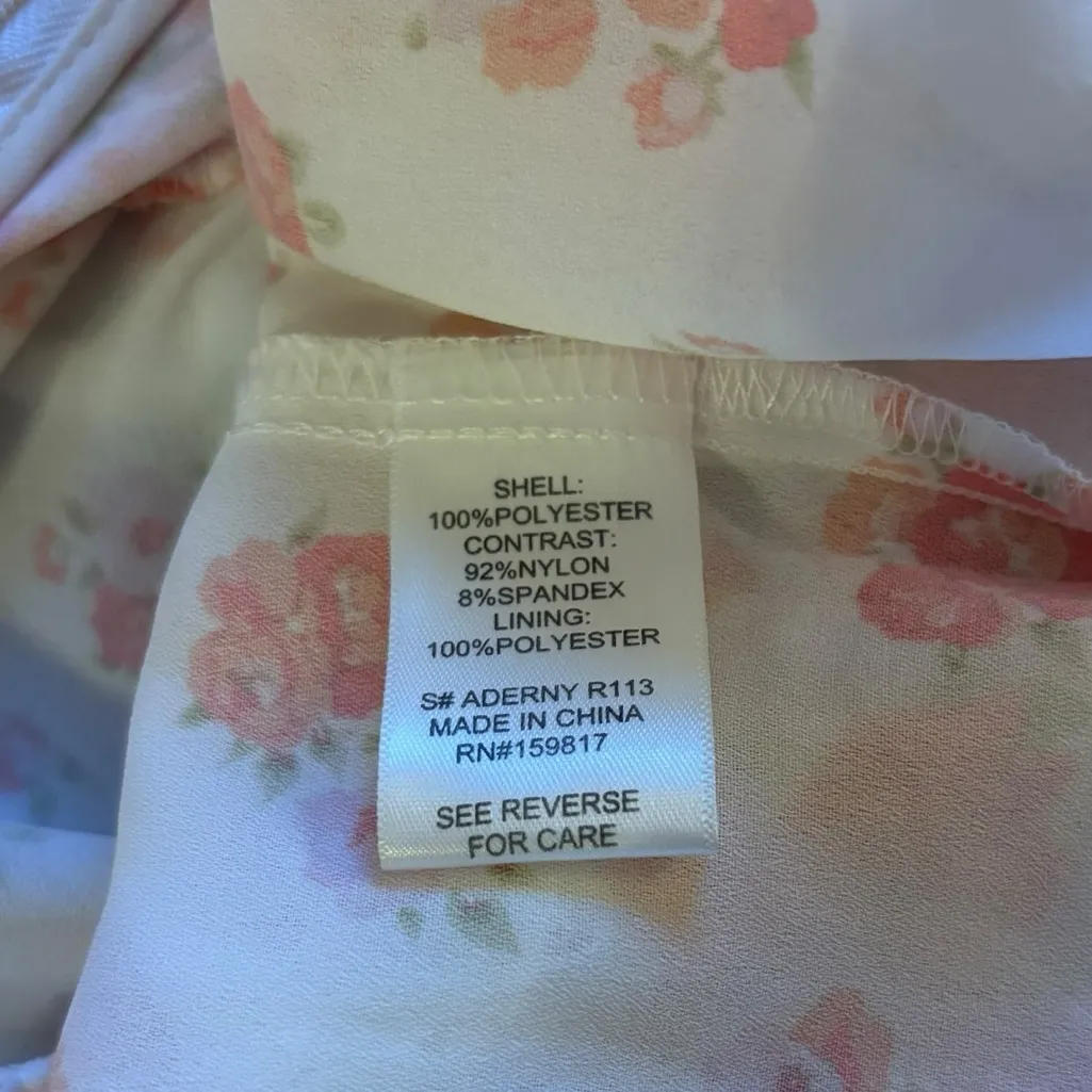 Altar’d State Aderny Patchwork Floral Mini Dress Tiered Short Sleeve Womens XL - Image 13