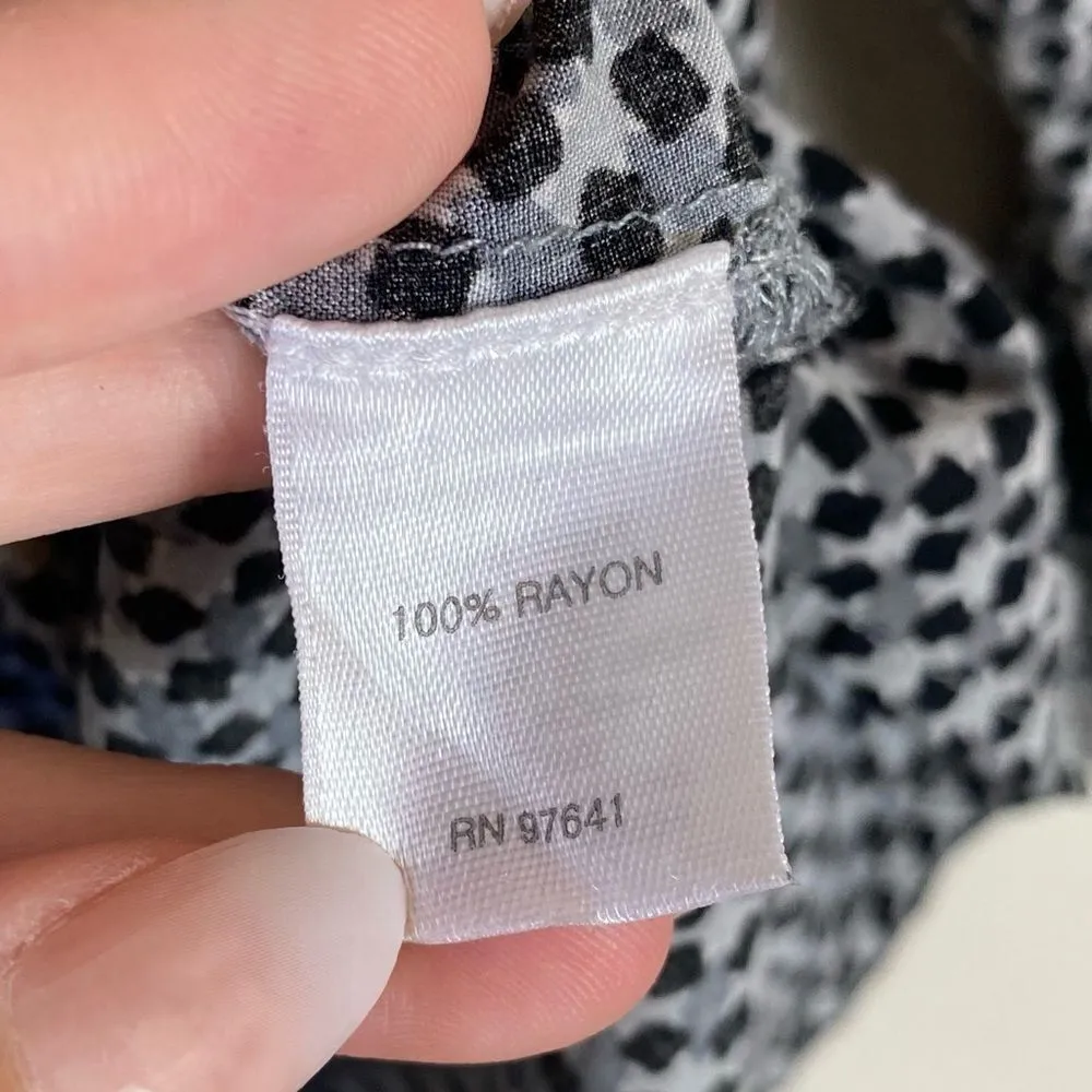 (L Petite) J. Jill Grey & Black Square Spotted Button Up Shirt Gray Size undefined - Image 4