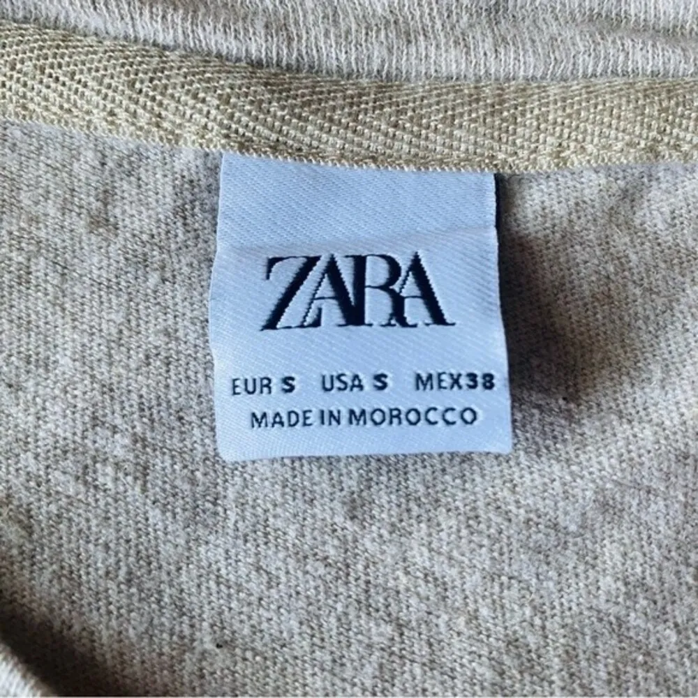 Zara women’s light tan neutral short sleeve tee shirt size Small - Image 6