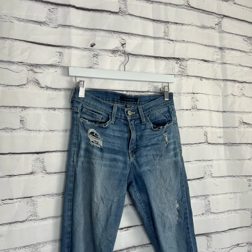 Flying Monkey Skinny Jeans Distressed Medium Wash Women’s 27 Stretch Mid Rise - Image 3