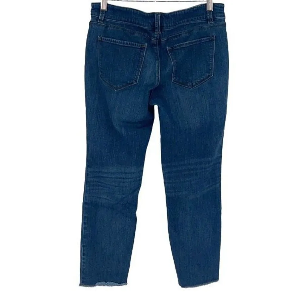 Ann Taylor Womens Modern Fit Jeans Stretch Frayed Hem Medium Wash Blue‎ Size 6P - Image 4