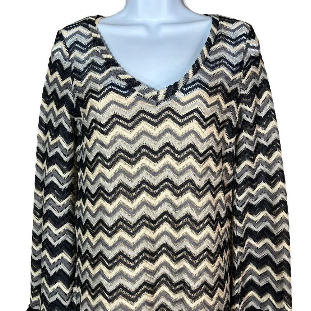 Lamb Label Women’s Fringe Hem Dress Size Small‎ Black - Image 2