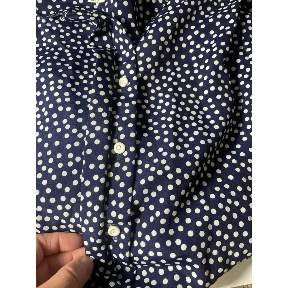 Vintage Breli Originals Navy Blue Polka Dot Dress ILGWU Union Made Dress Size 12 - Image 14
