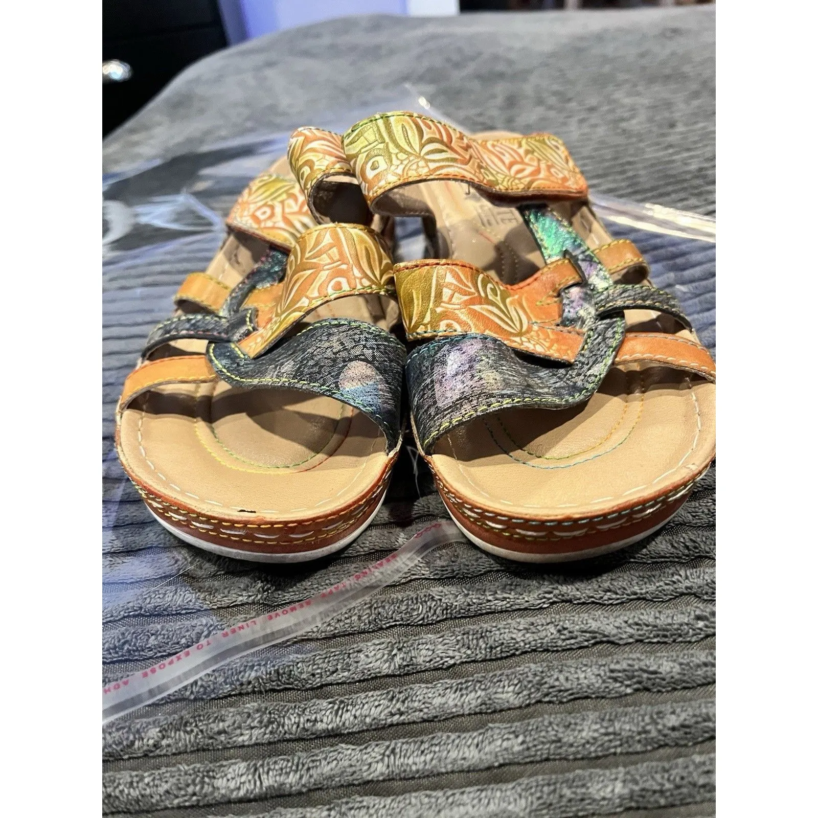 L’Artiste Women’s Sandals Caiman Slide On Adjustable Strap Sz 37 EUC - Image 10