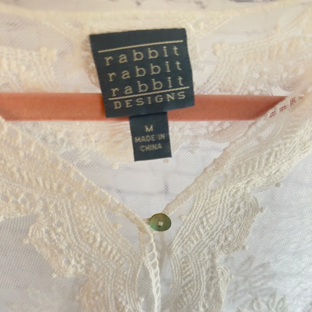 Rabbit Rabbit Rabbit Designs Cream Sheer lace jacket - Image 4