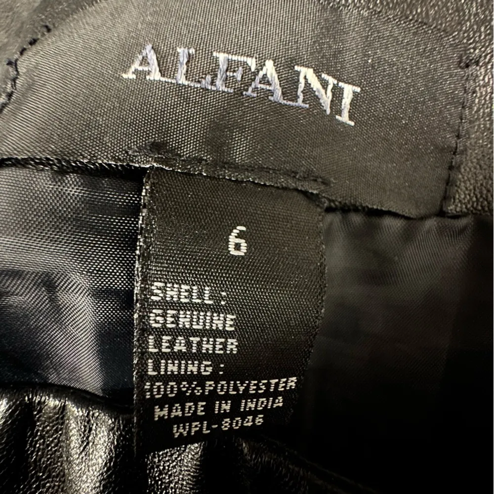 Alfani Genuine Leather Black Zip Side Lined Midi Skirt Imported India Womens 6 - Image 10