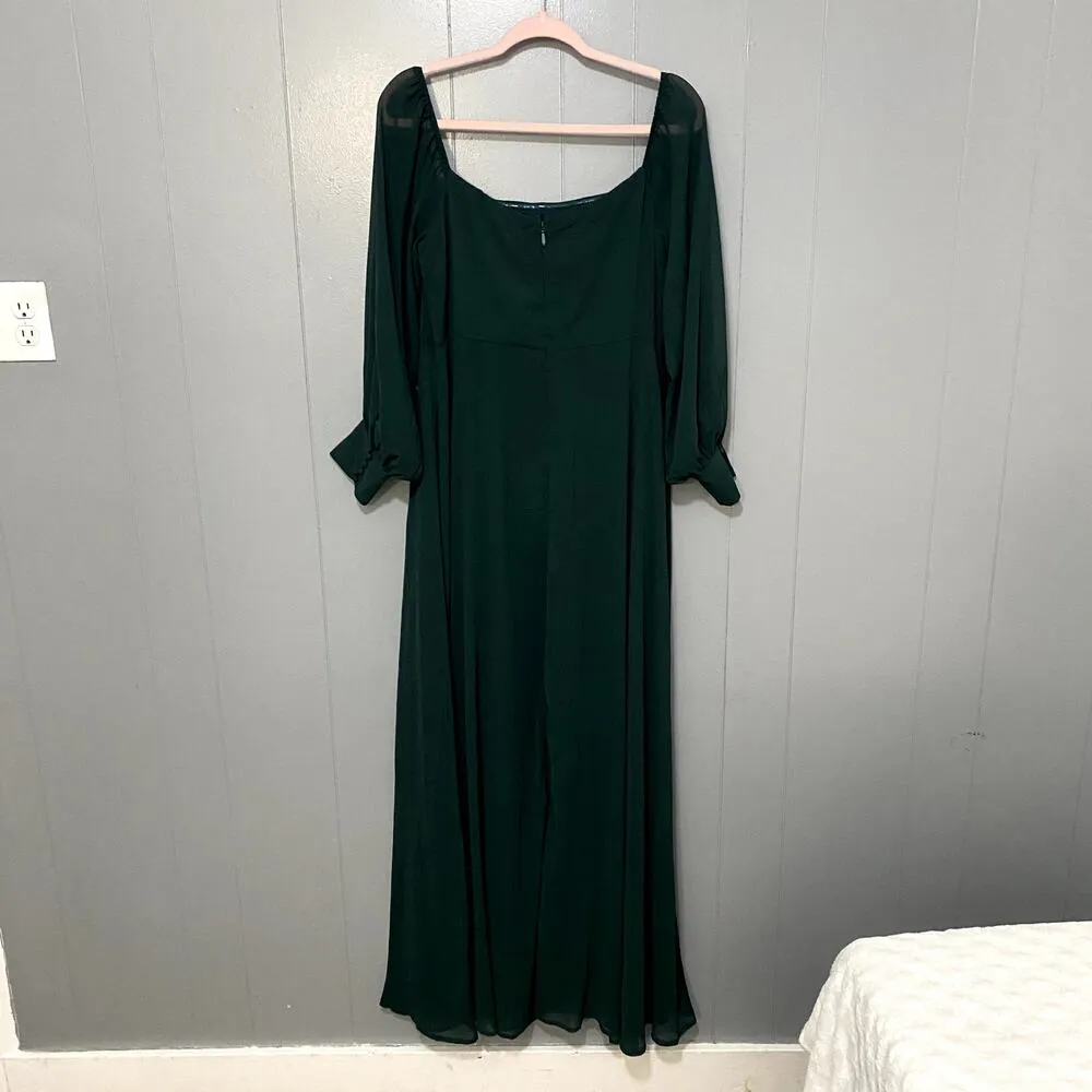 NWOT Lulus Feel the Romance Emerald Green Off-the-Shoulder Maxi Dress 1X - Image 5