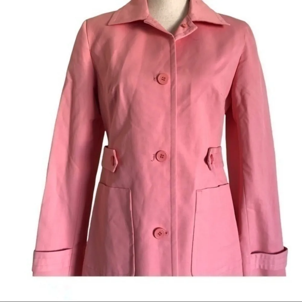 Loft Ann Taylor  Salmon Spring Fall Trench Coat Size S - Image 7