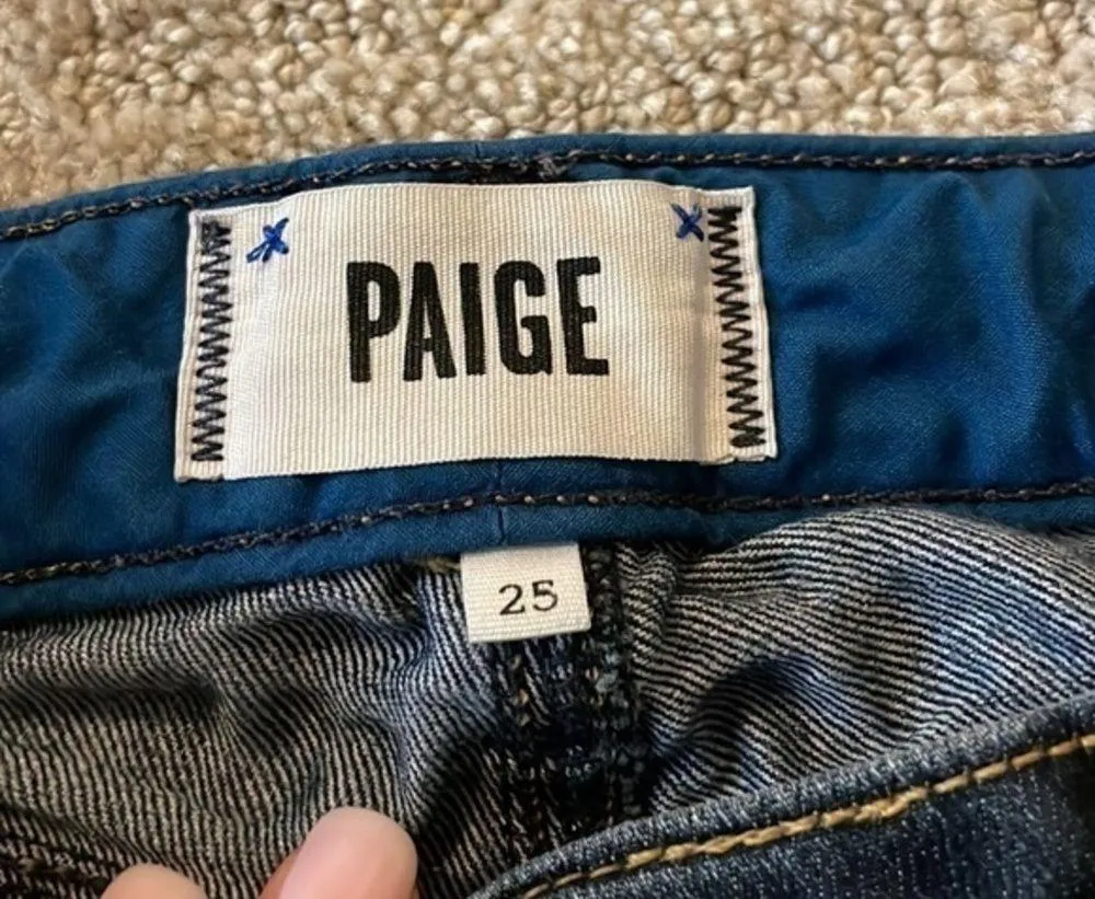 Paige Lou Lou Medium Denim Wash Jeans - Image 7