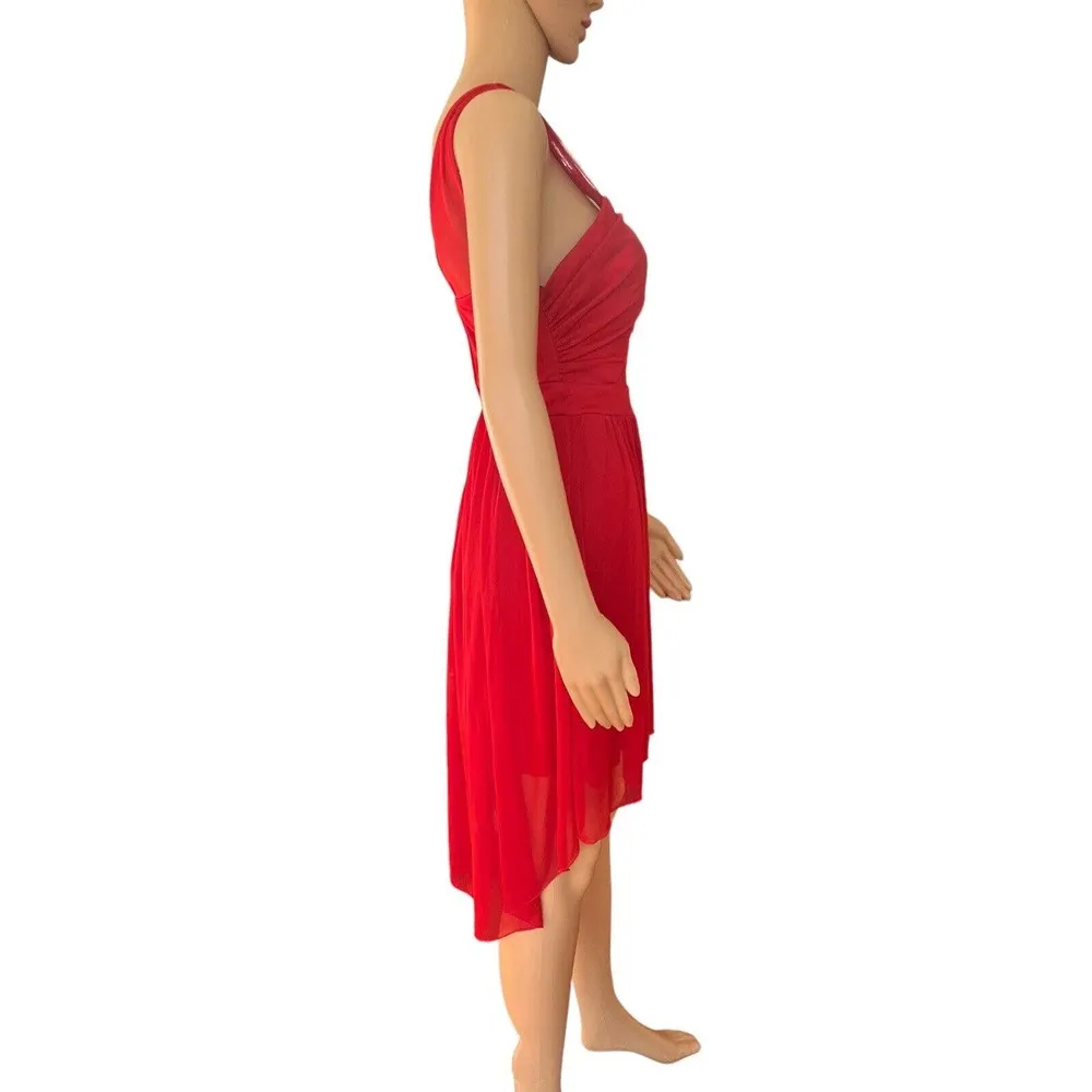 B. Darlin Red Criss Cross Sexy High Low Knee Length Sleeveless Dress Size 7/8 - Image 2