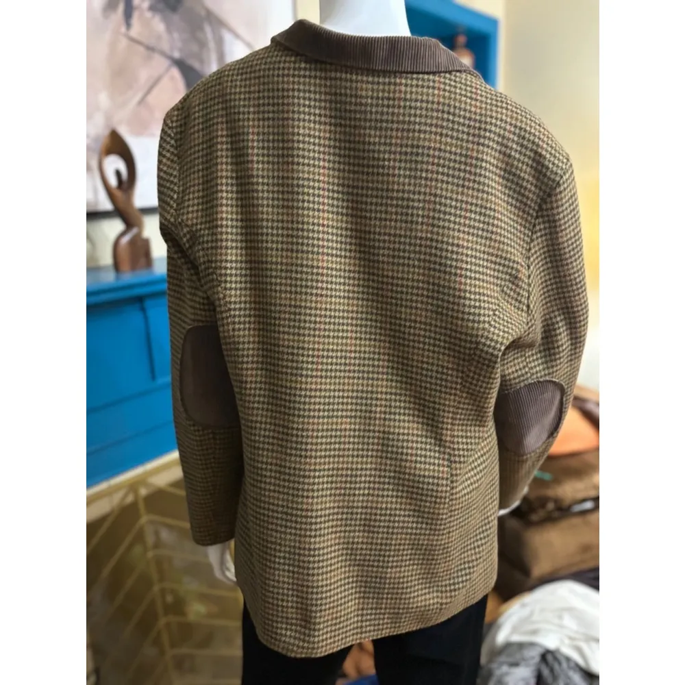 Vintage Unbranded Blazer Size 16 Brown Plaid - Image 2