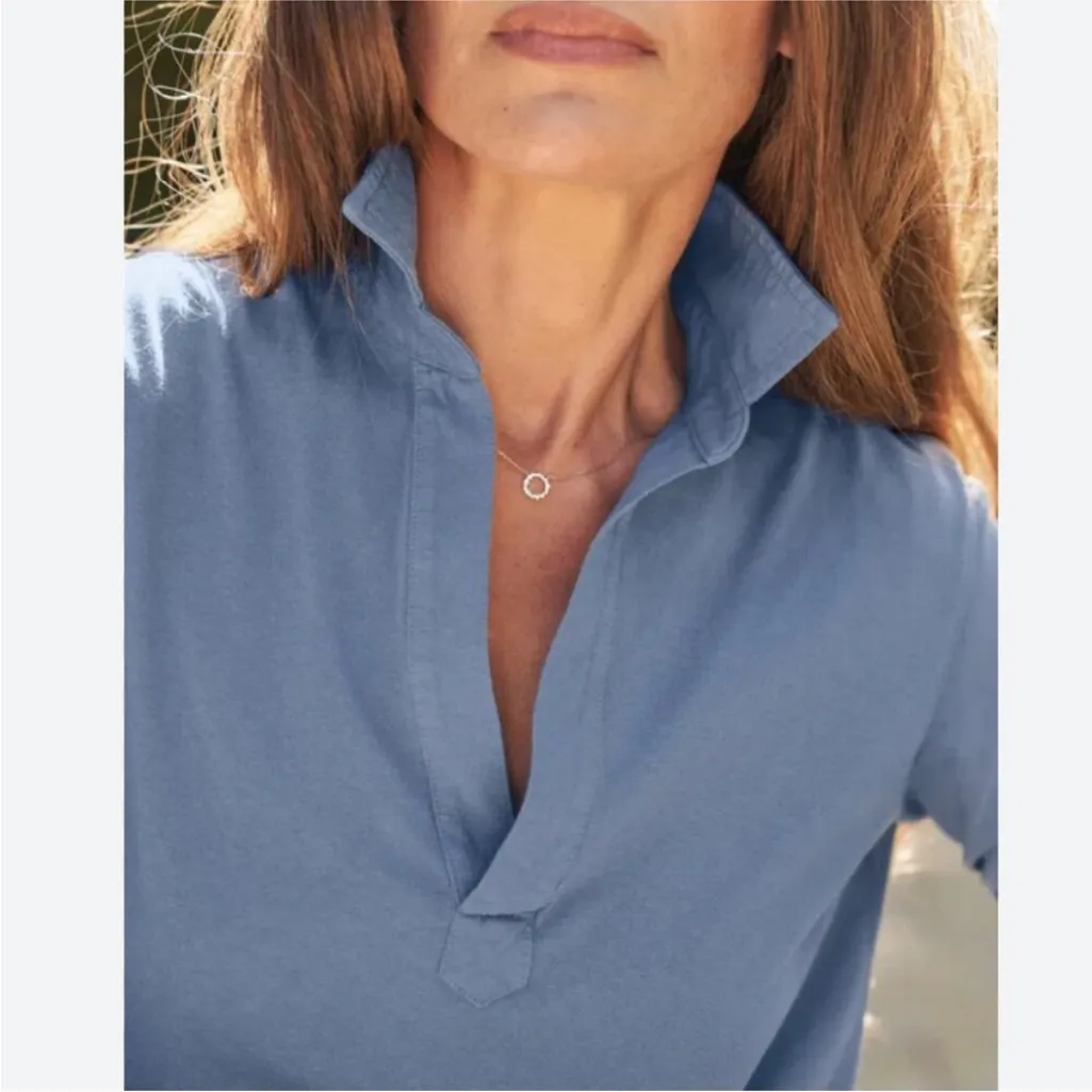 Frank & Eileen NICOLE Popover Henley Dress HERITAGE JERSEY Size XS Hydrangea - Image 5