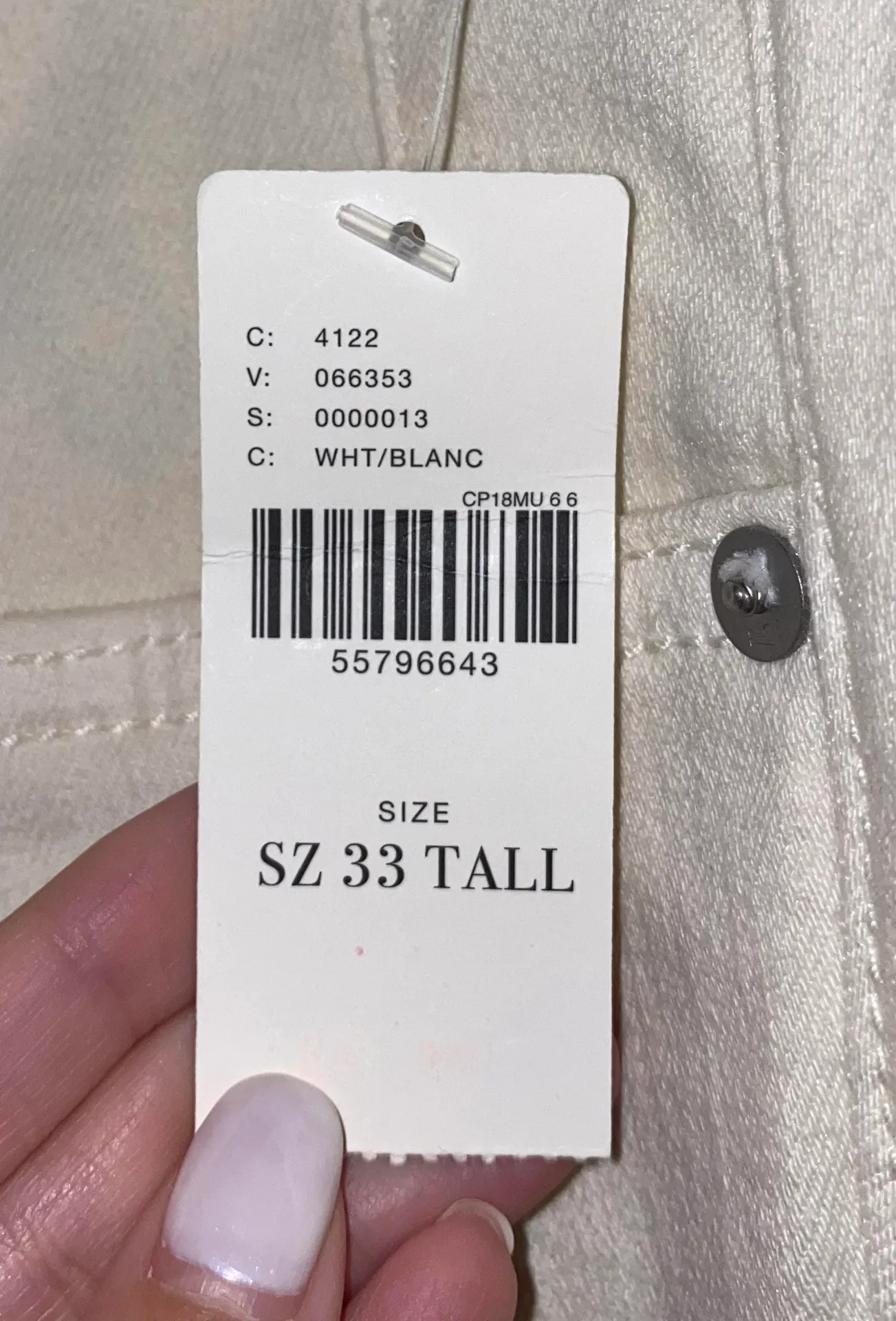 NWT $118  White High Rise Denim Leggings 33T - Image 10