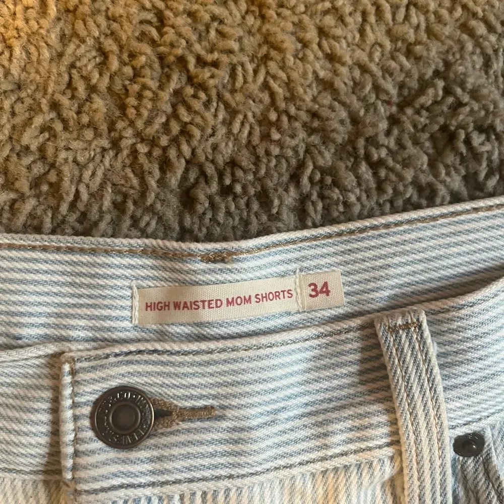 Levi's High Waist Striped Shorts - Blue and White - Image 2