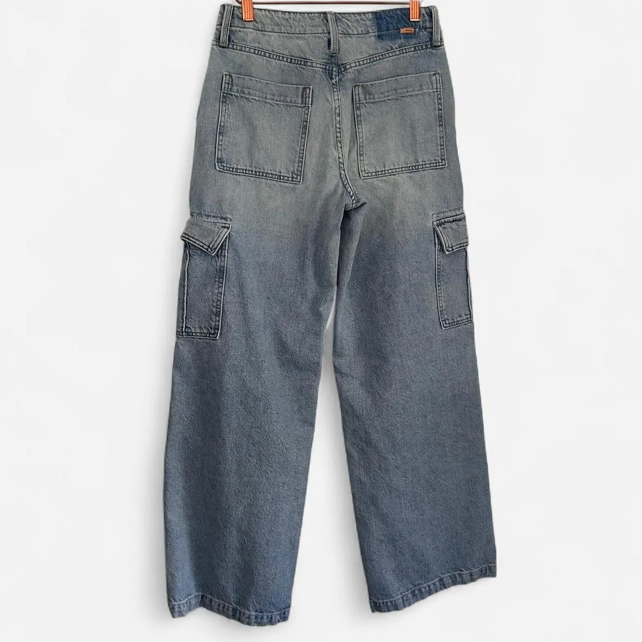 Mother The Spinner Cargo “Nerdy in Let’s Bounce” Light Wash Utility Jeans 26 Blue - Image 5