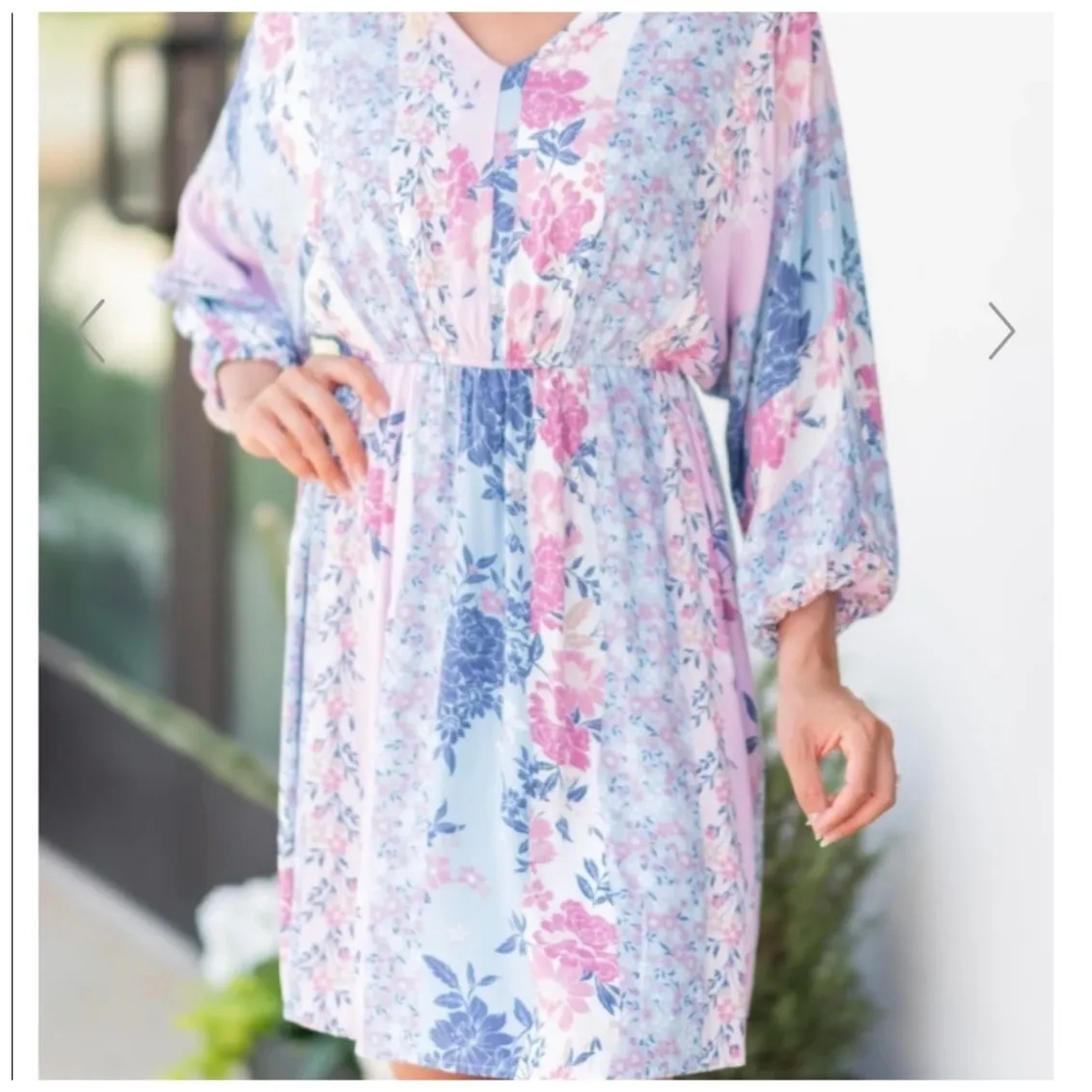 The Mint Julep Midi Dress Womens Medium Lavender Purple Floral Half Sleeve - Image 2