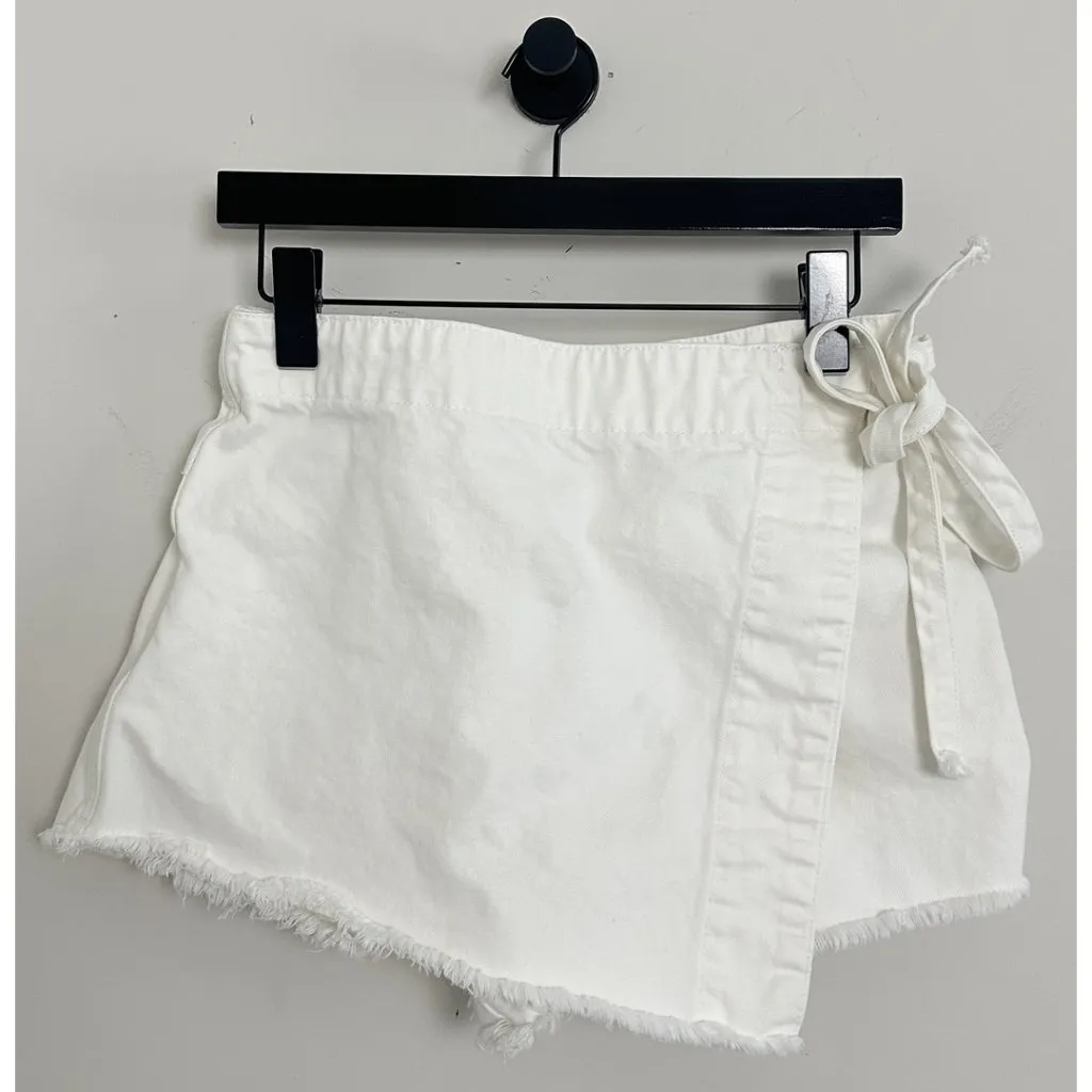 FREE PEOPLE x We The Free Emmy Denim Skort in Wash White Size US 8 - Image 7