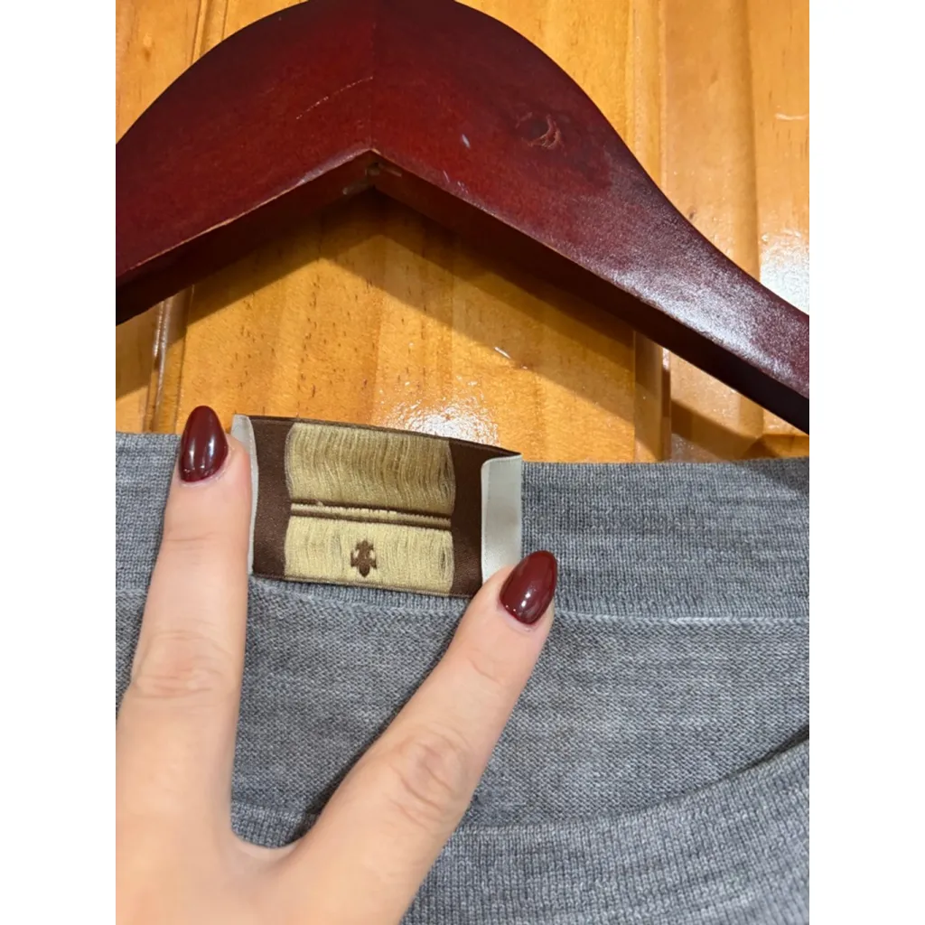 Bruno Manetti for Leilian 100% Wool Gray Sweater Italy Medium - Image 3