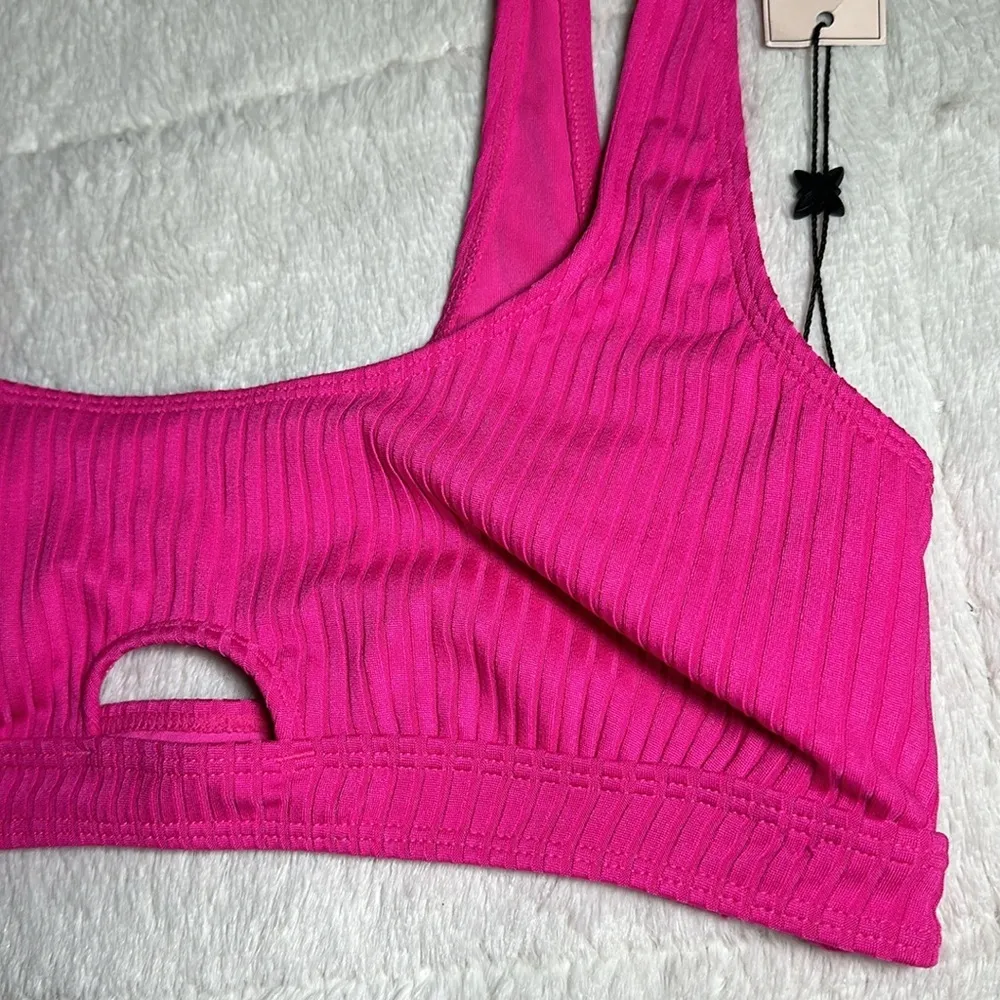 BCBG Passion Pink Cut Out Bralette Bikini Swim Top Large NEW BGBGeneration - Image 10