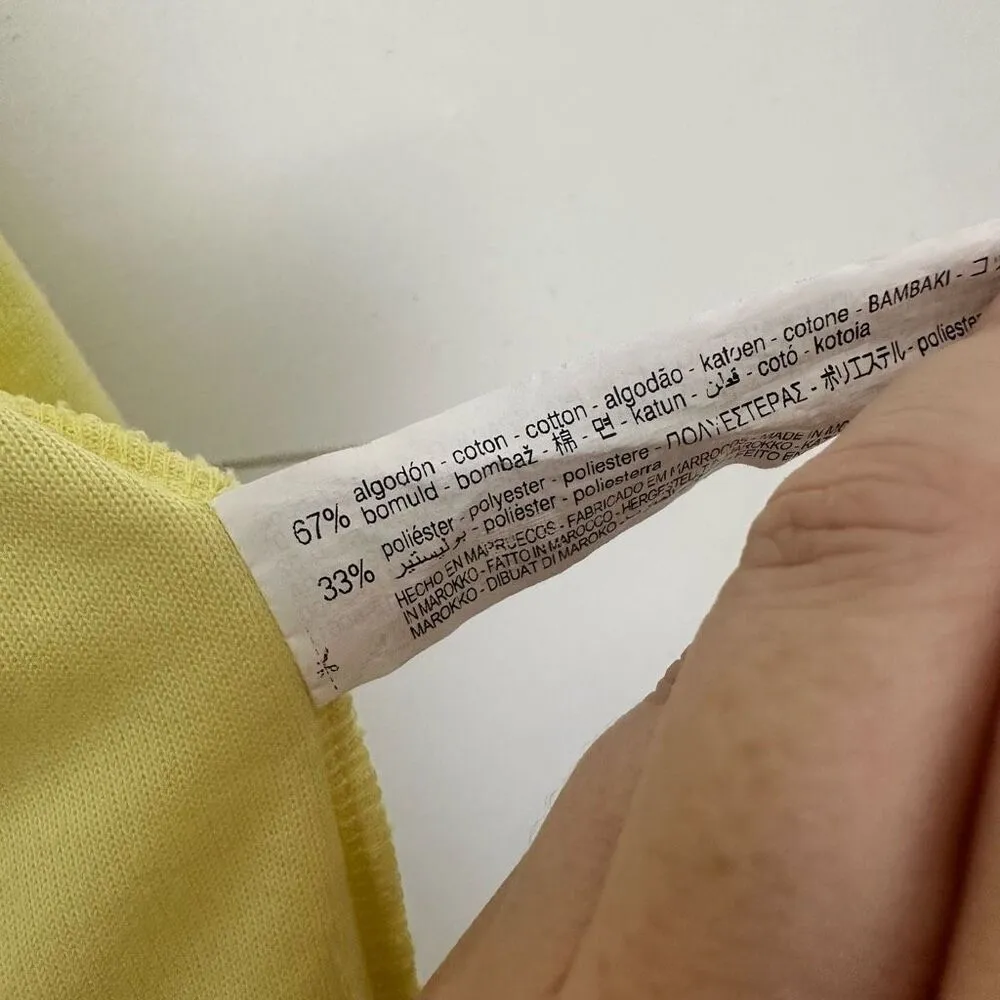 Zara Women’s Small Yellow Terry Cloth Button Down Crop Top Spring Summer - Image 3